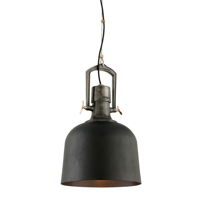 Troy Lighting F3546-SBK/APW/PBR One Light Pendant, Soft Black