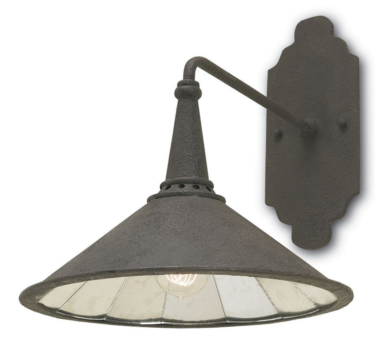 Currey and Company 5151 One Light Wall Sconce, MolÃ© Black/Antique Mirror