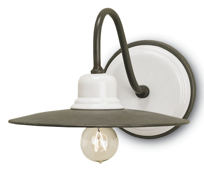 Currey and Company 5154 One Light Wall Sconce, Hiroshi Gray/White