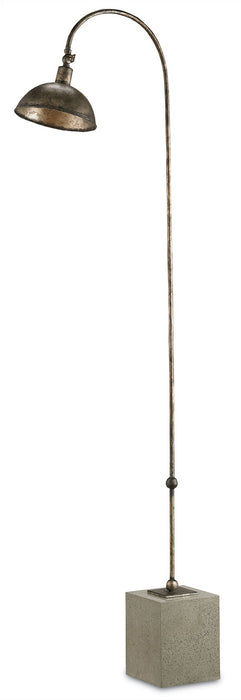 Currey and Company 8062 One Light Floor Lamp, Pyrite Bronze/Polished Concrete