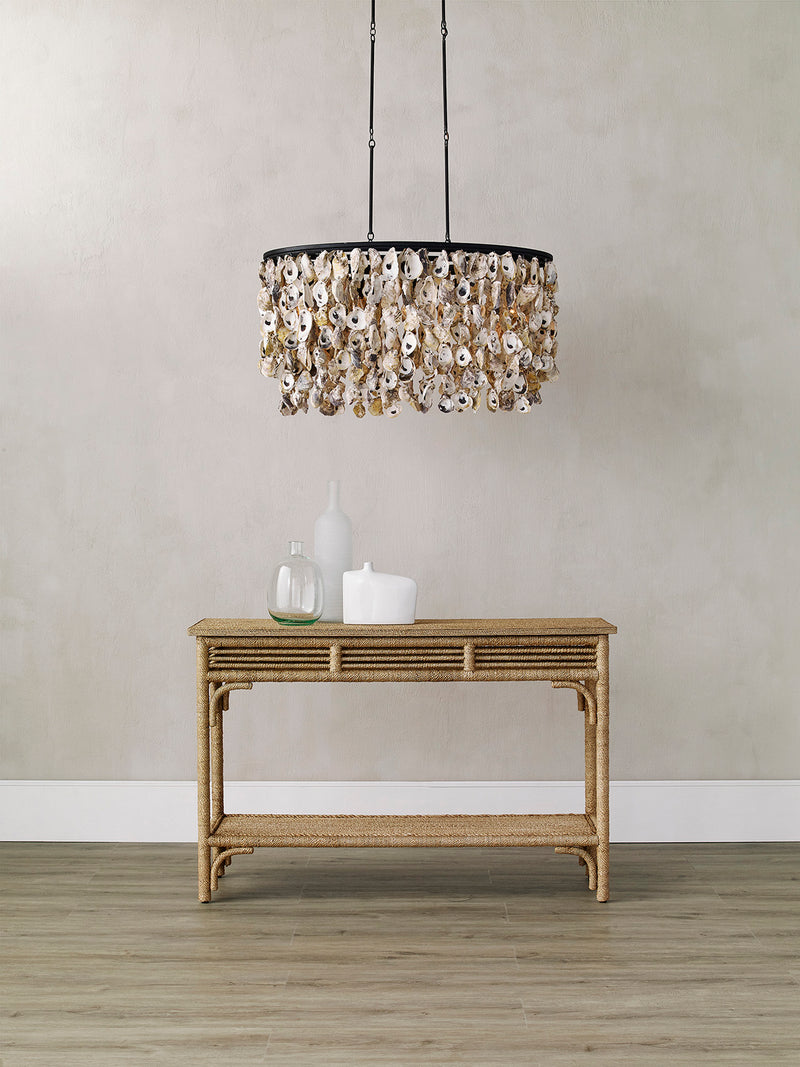 Currey and Company 9492 Five Light Chandelier, Natural/Blacksmith