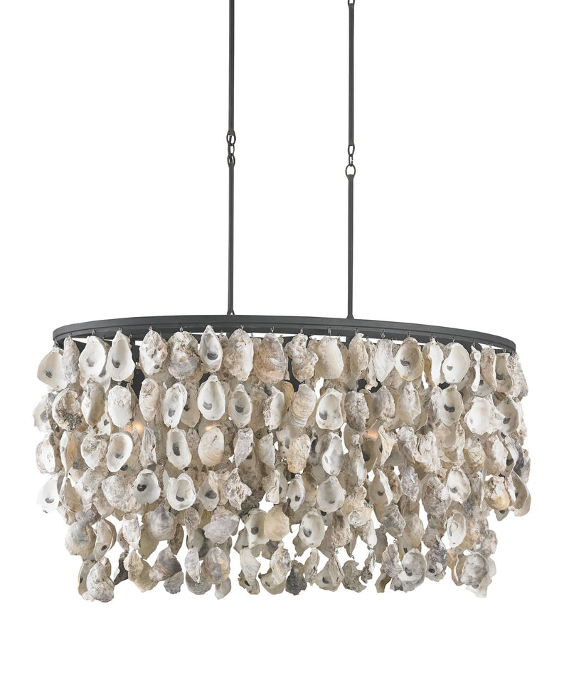Currey and Company 9492 Five Light Chandelier, Natural/Blacksmith
