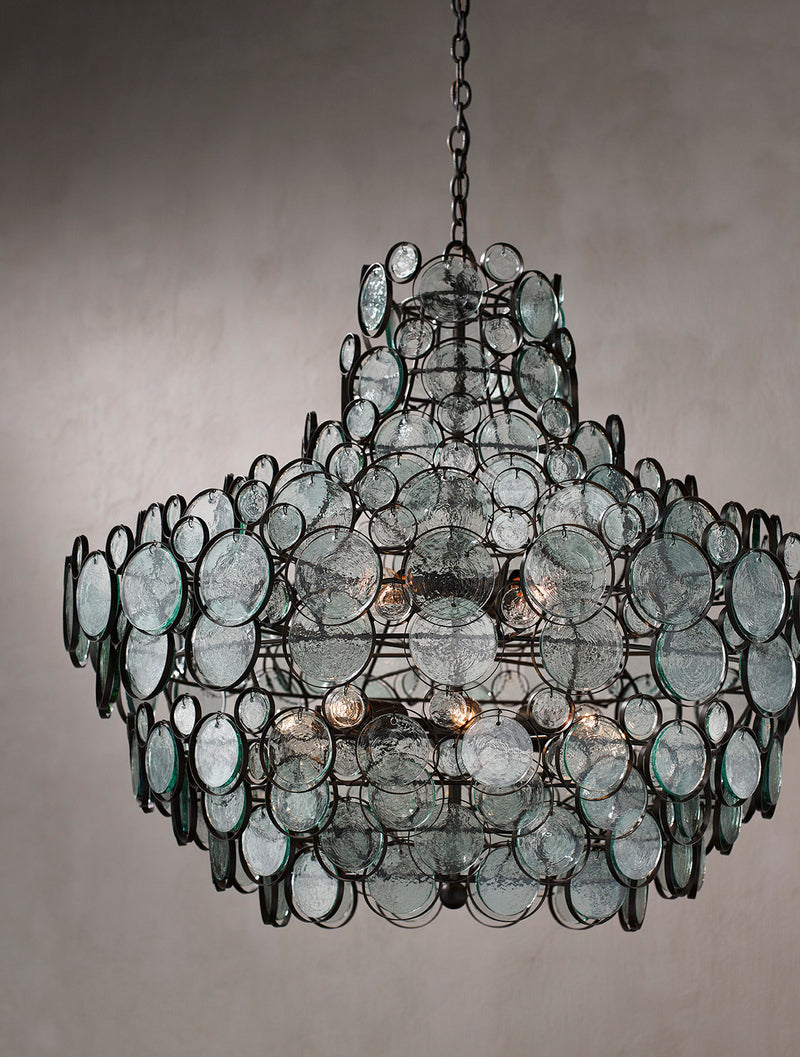 Currey and Company 9520 12 Light Chandelier, Bronze