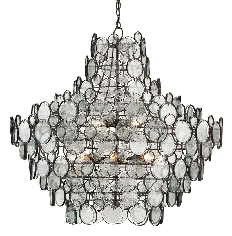 Currey and Company 9520 12 Light Chandelier, Bronze