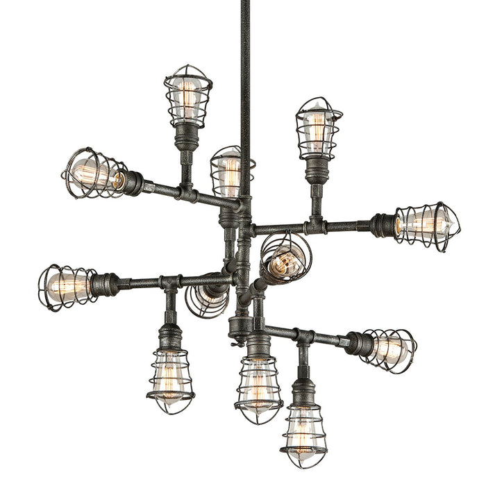 Troy Lighting F3817 12 Light Chandelier, Old Silver