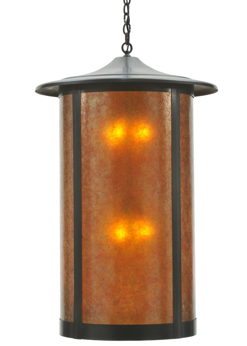 Meyda Tiffany 110932 Eight Light Pendant, Craftsman Brown
