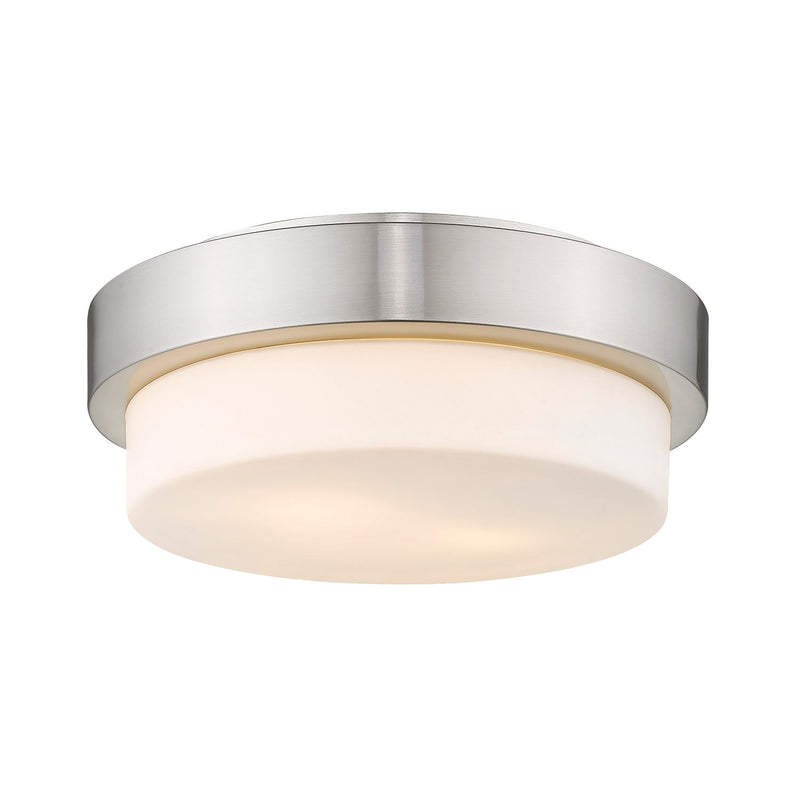 Golden 1270-11 PW Two Light Flush Mount, Pewter
