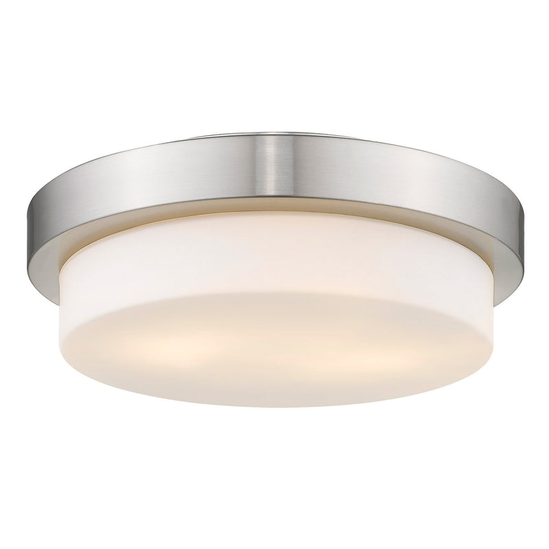 Golden 1270-13 PW Two Light Flush Mount, Pewter