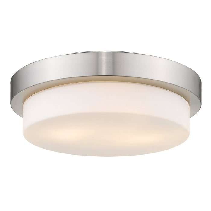 Golden 1270-13 PW Two Light Flush Mount, Pewter