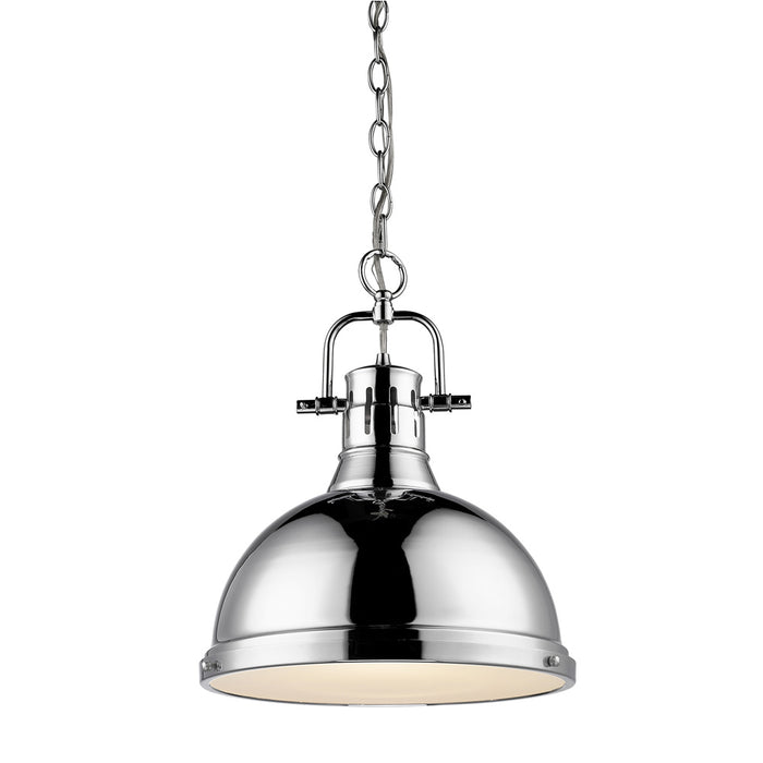 Golden 3602-L CH-CH One Light Pendant, Chrome
