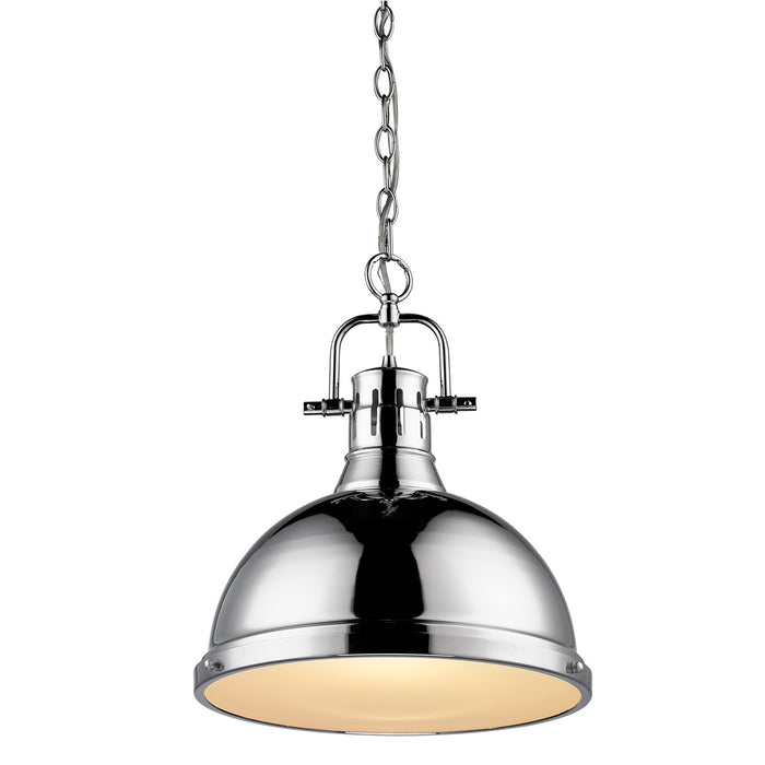 Golden 3602-L CH-CH One Light Pendant, Chrome