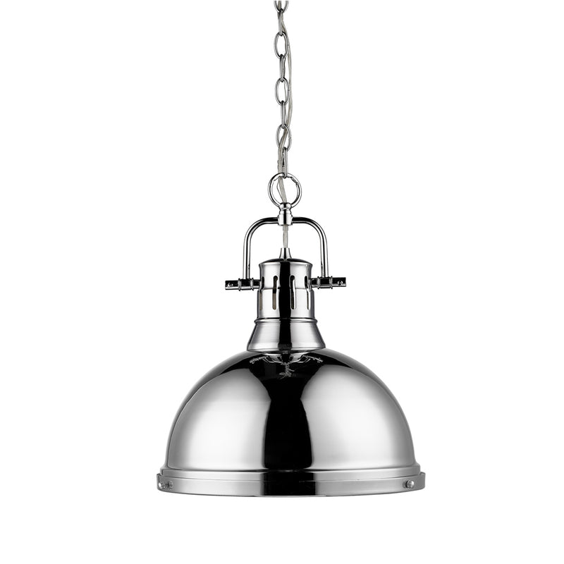 Golden 3602-L CH-CH One Light Pendant, Chrome