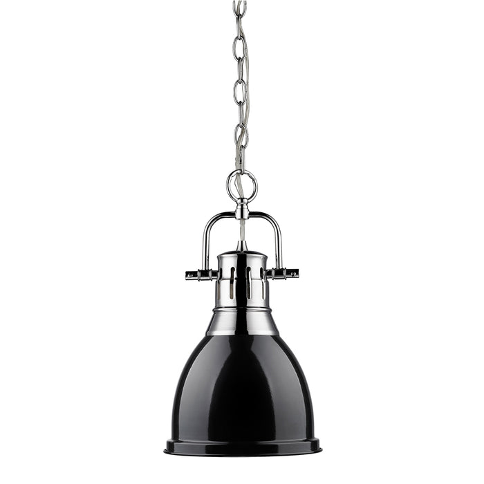 Golden 3602-S CH-BK One Light Pendant, Chrome