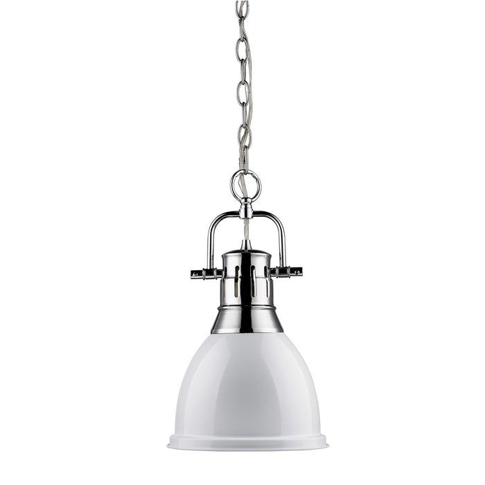 Golden 3602-S CH-WH One Light Pendant, Chrome