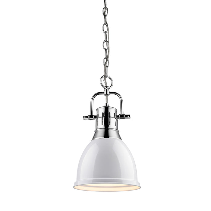 Golden 3602-S CH-WH One Light Pendant, Chrome
