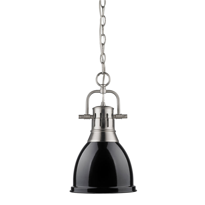 Golden 3602-S PW-BK One Light Pendant, Pewter