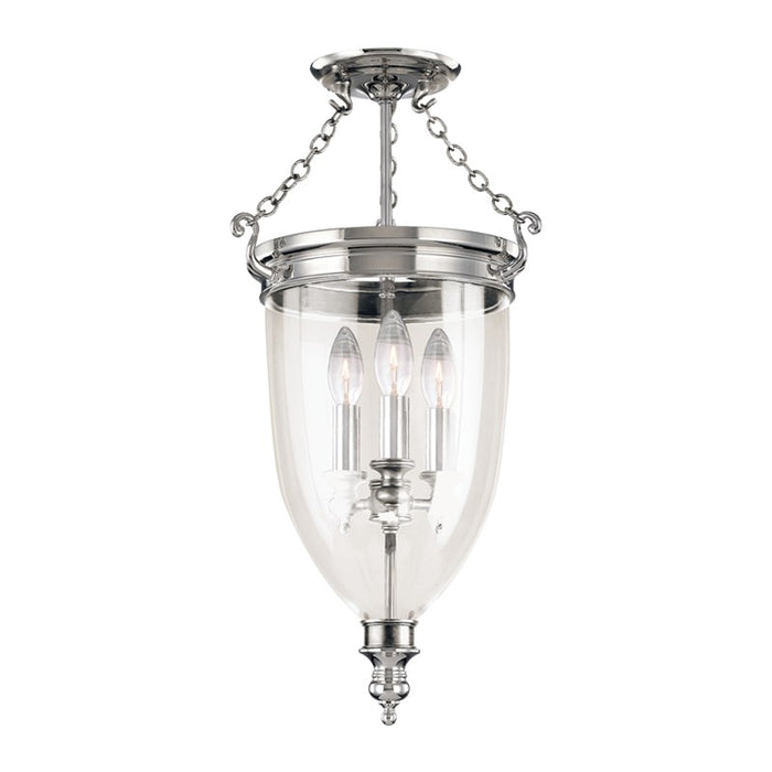 Hudson Valley 141-PN Three Light Semi Flush Mount, Polished Nickel