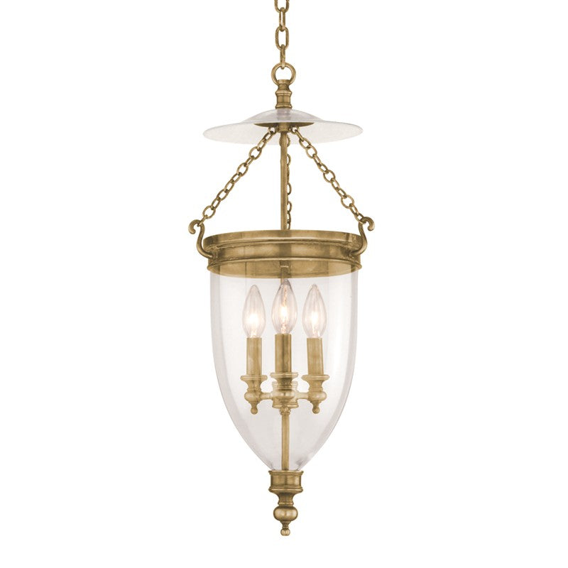 Hudson Valley 142-AGB Three Light Pendant, Aged Brass