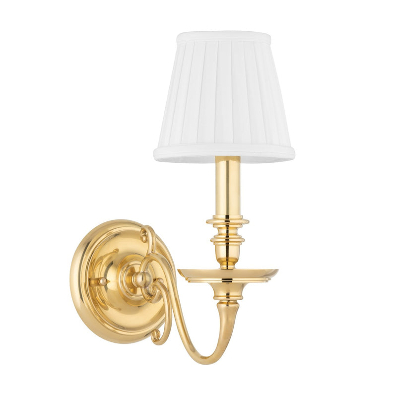 Hudson Valley 1741-AGB One Light Wall Sconce, Aged Brass