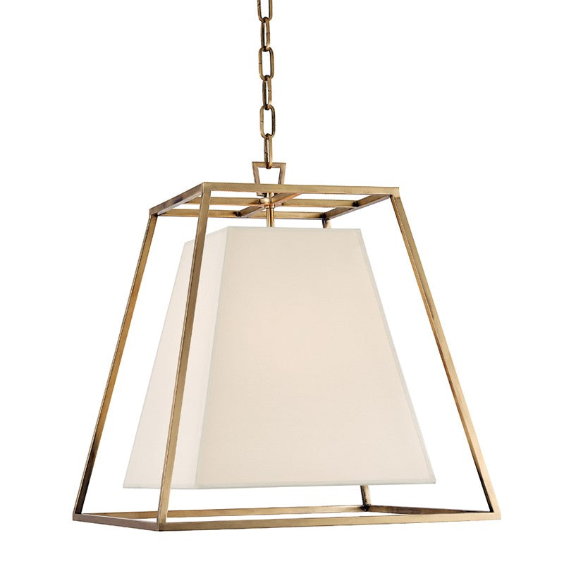 Hudson Valley 6917-AGB-WS Four Light Pendant, Aged Brass