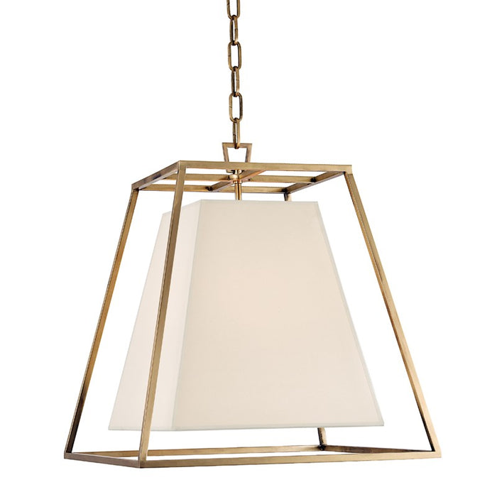Hudson Valley 6917-AGB-WS Four Light Pendant, Aged Brass