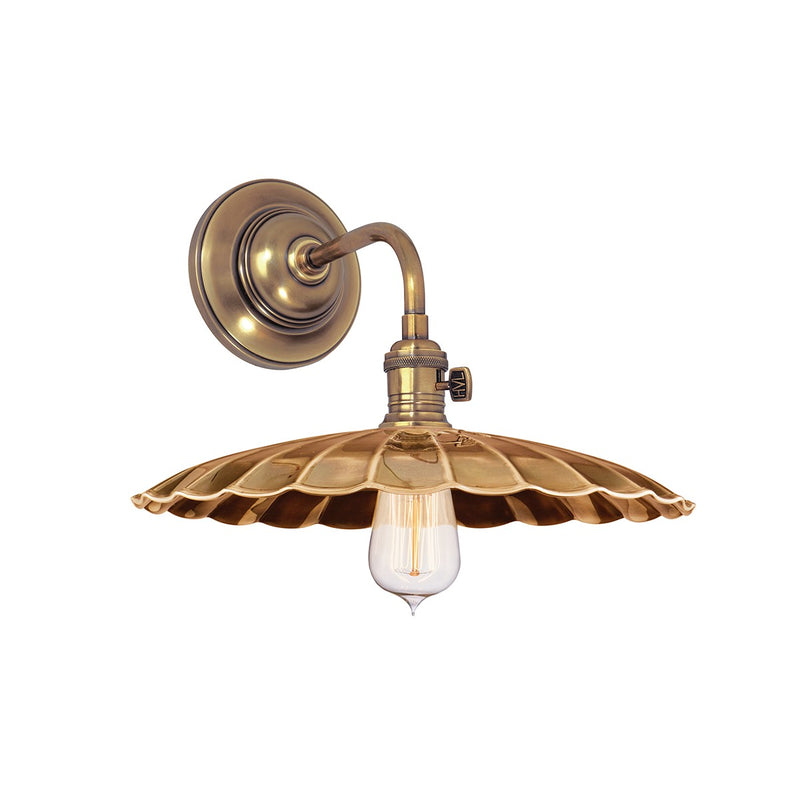 Hudson Valley 8000-AGB-MS3 One Light Wall Sconce, Aged Brass