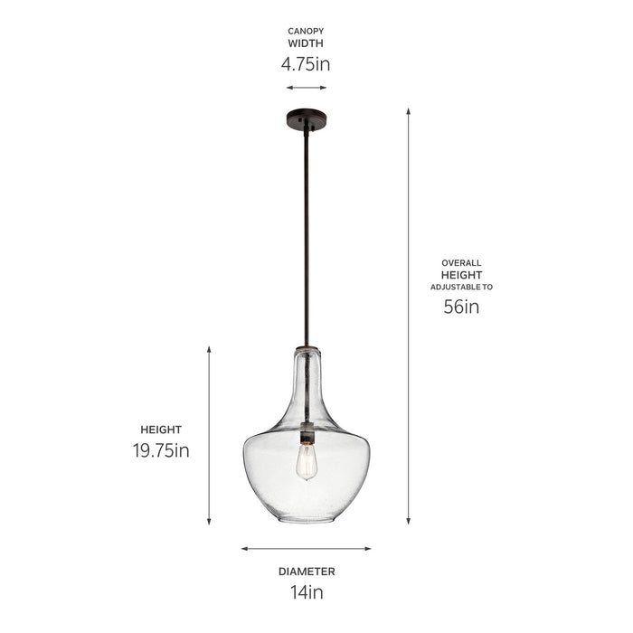 Kichler 42046OZCS One Light Pendant, Olde Bronze