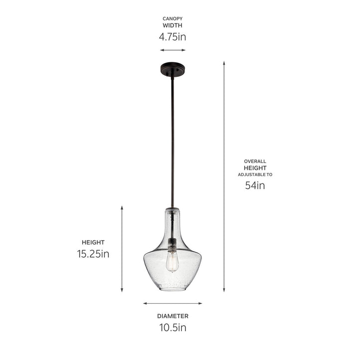 Kichler 42141OZCS One Light Pendant, Olde Bronze