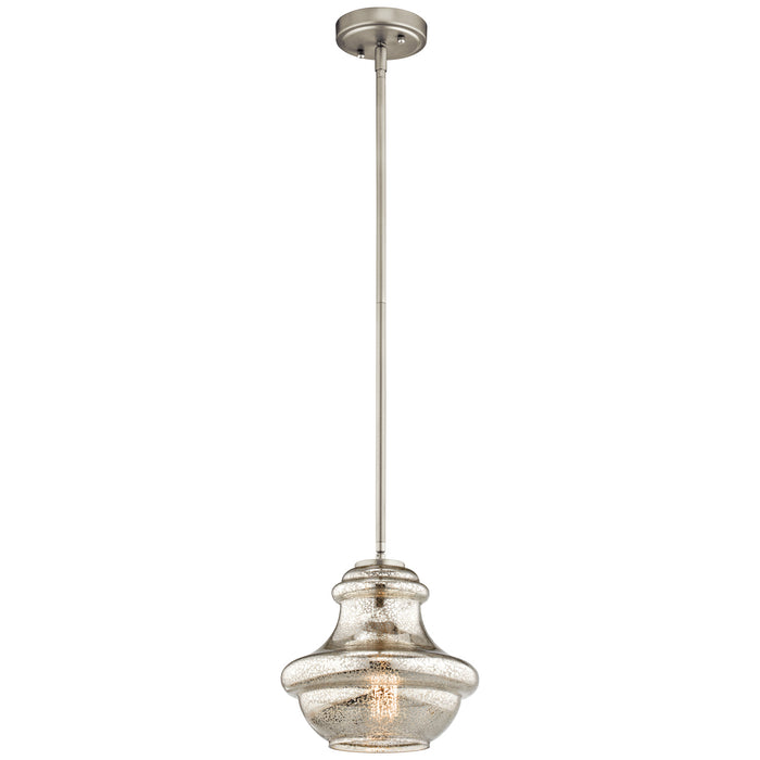 Kichler 42167NIMER One Light Mini Pendant, Brushed Nickel