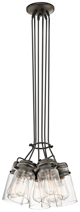 Kichler 42877OZ Six Light Pendant, Olde Bronze