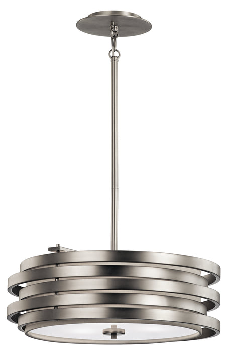 Kichler 43301NI Three Light Pendant, Brushed Nickel