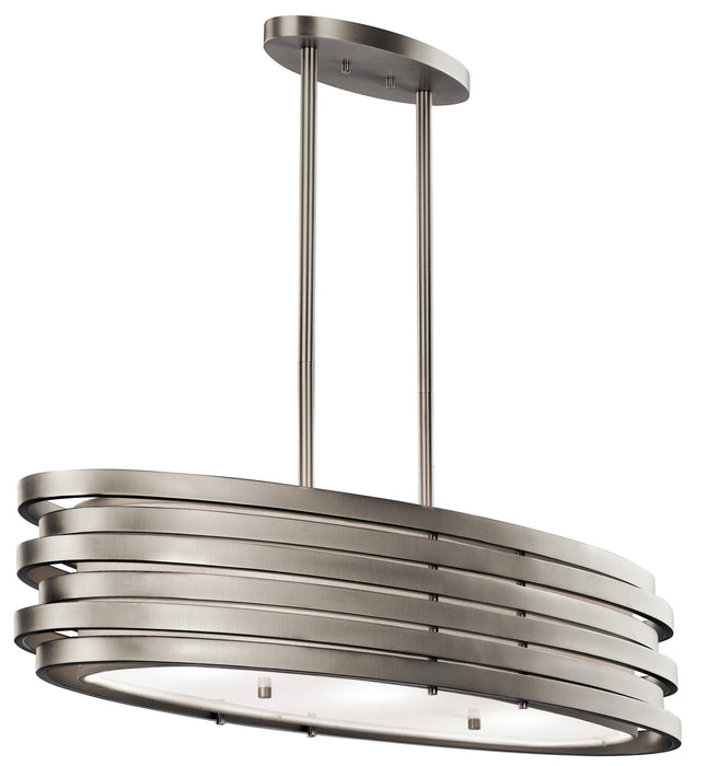 Kichler 43303NI Three Light Chandelier, Brushed Nickel