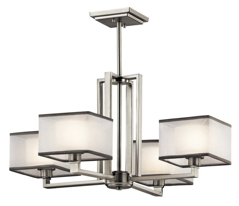 Kichler 43438NI Four Light Chandelier, Brushed Nickel