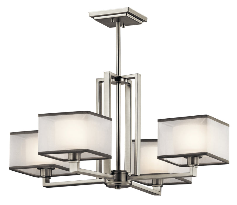 Kichler 43438NI Four Light Chandelier, Brushed Nickel