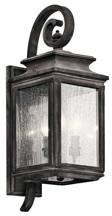Kichler 49502WZC Three Light Outdoor Wall Mount, Weathered Zinc