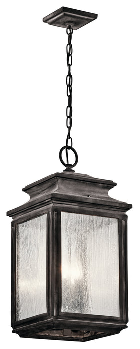 Kichler 49505WZC Four Light Outdoor Pendant, Weathered Zinc