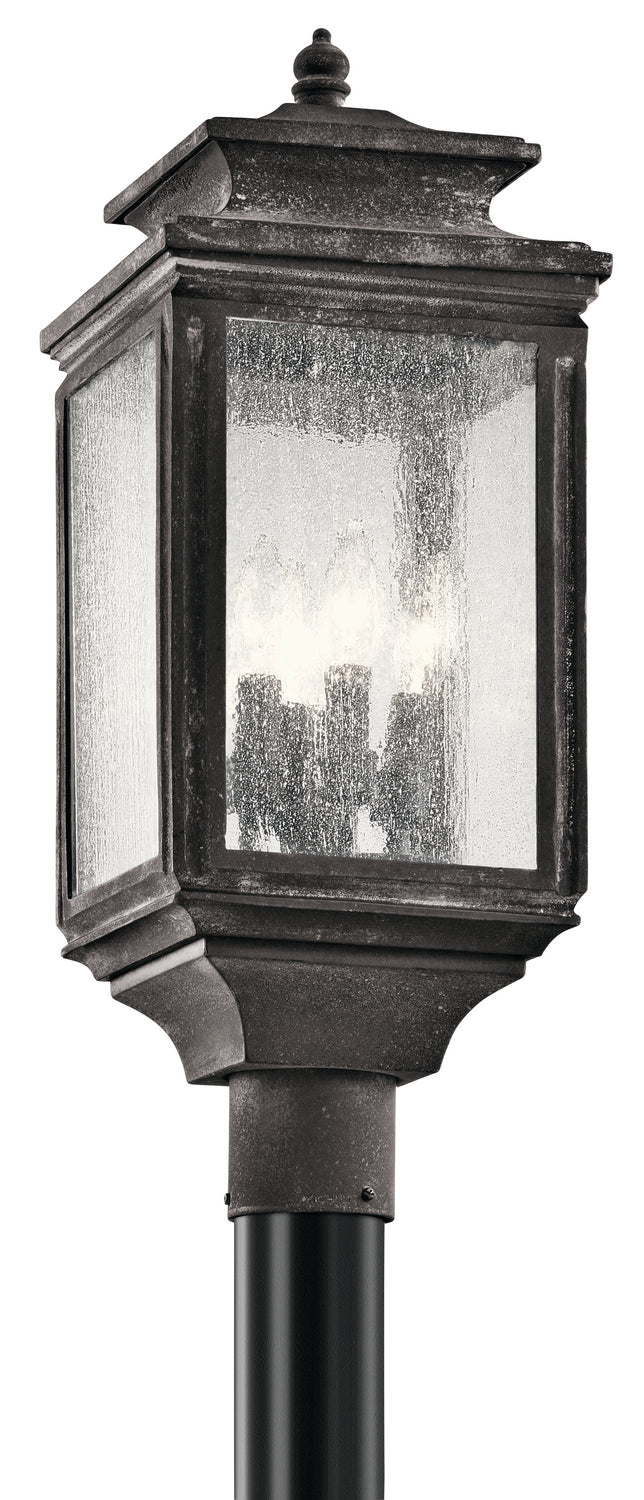 Kichler 49506WZC Four Light Outdoor Post Mount, Weathered Zinc