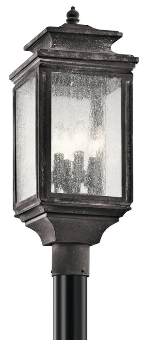 Kichler 49506WZC Four Light Outdoor Post Mount, Weathered Zinc