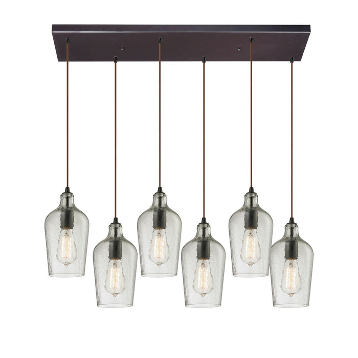 ELK Home 10331/6RC-CLR Six Light Pendant, Oil Rubbed Bronze