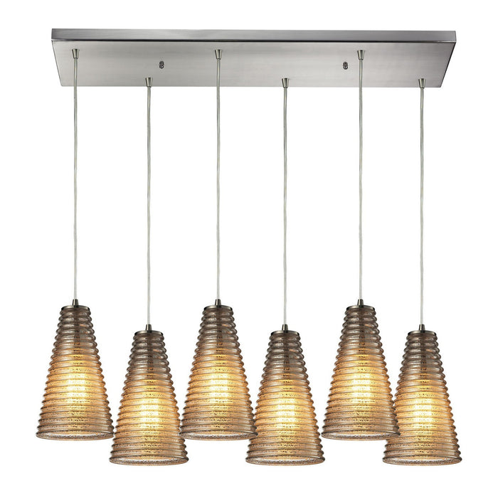 ELK Home 10333/6RC Six Light Pendant, Satin Nickel