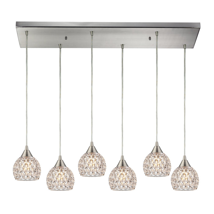 ELK Home 10341/6RC Six Light Pendant, Satin Nickel
