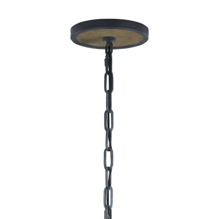 Visual Comfort Studio F2936/5WOW/AF Five Light Pendant, Weathered Oak Wood / Antique Forged Iron