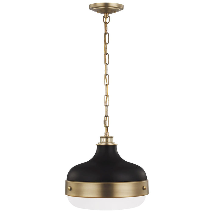 Generation Lighting P1283DAB/MB Two Light Pendant, Dark Antique Brass / Matte Black