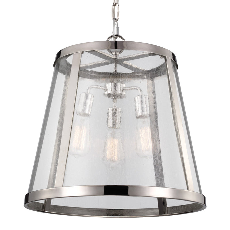 Visual Comfort Studio P1288PN Three Light Pendant, Polished Nickel