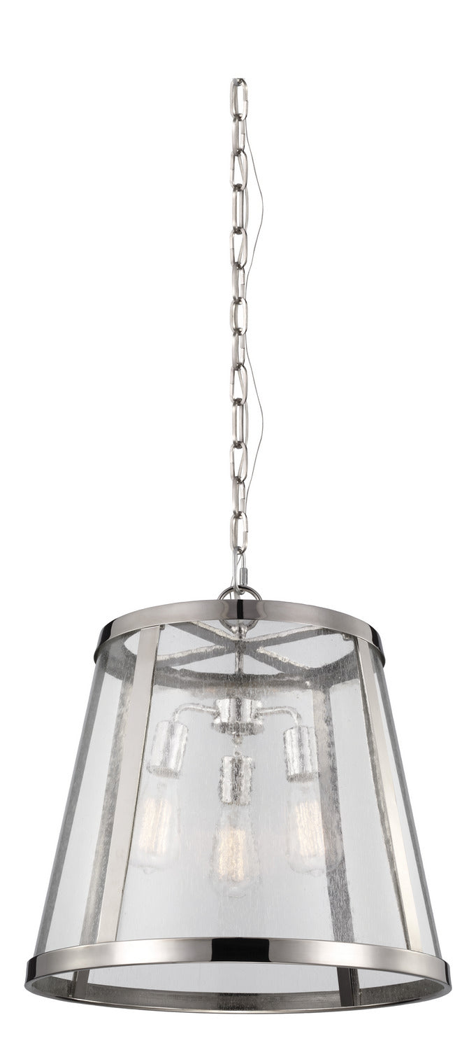 Visual Comfort Studio P1288PN Three Light Pendant, Polished Nickel