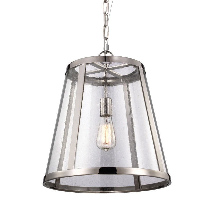 Visual Comfort Studio P1289PN One Light Pendant, Polished Nickel