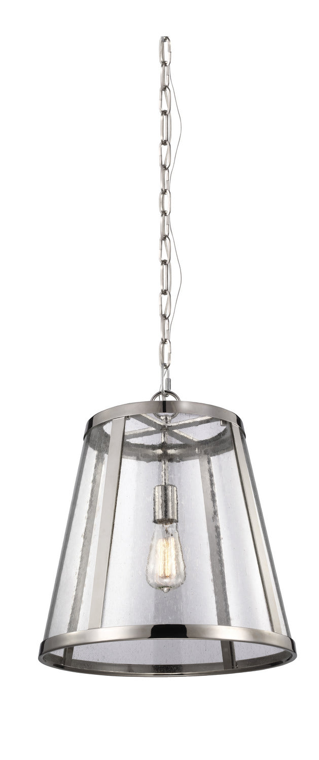 Visual Comfort Studio P1289PN One Light Pendant, Polished Nickel
