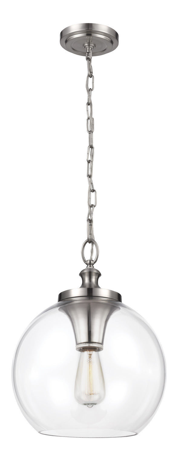 Visual Comfort Studio P1307BS One Light Pendant, Brushed Steel