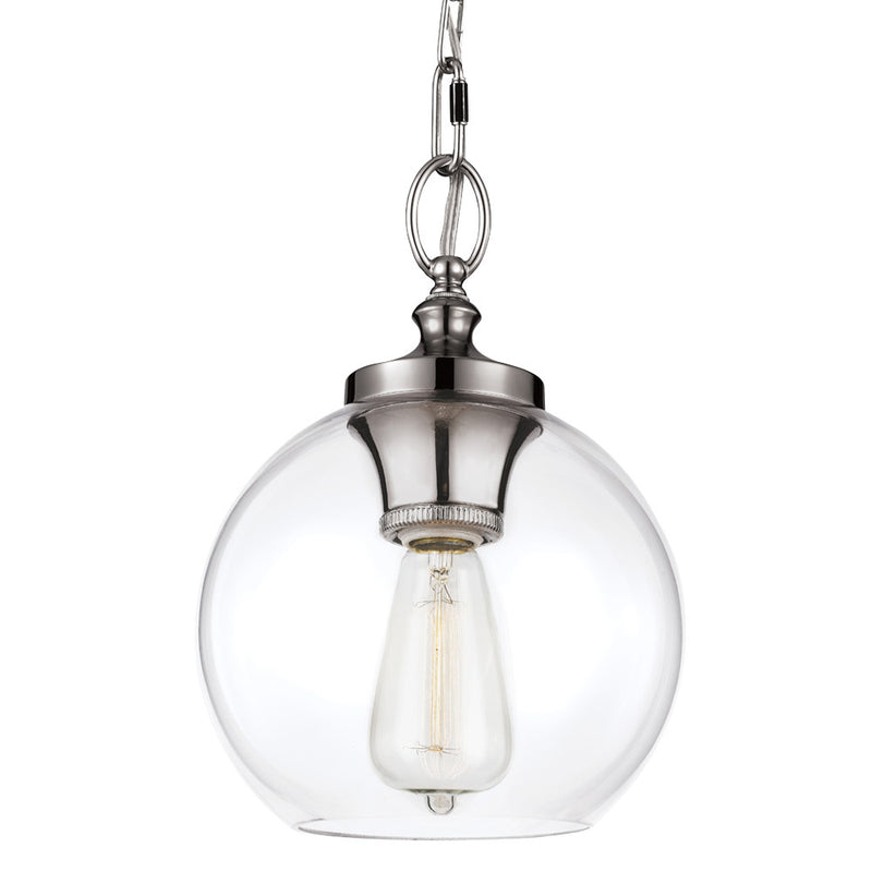 Visual Comfort Studio P1308PN One Light Pendant, Polished Nickel