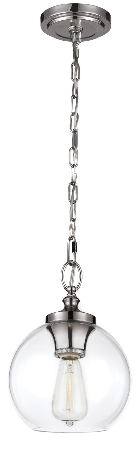 Visual Comfort Studio P1308PN One Light Pendant, Polished Nickel